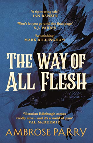 Book cover for The Way of All Flesh featuring a black bird on blue.