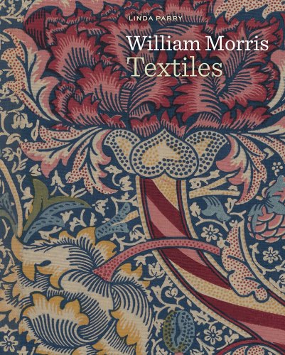 Book cover featuring ornate floral textile designs by William Morris.
