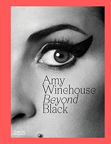 Black and white close-up of Amy Winehouse's eye with signature winged eyeliner on book cover.