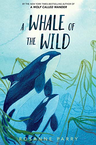Book cover illustration of two orcas swimming through underwater kelp.
