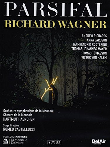 DVD cover for "Parsifal" by Richard Wagner, featuring a person in a dark forest.