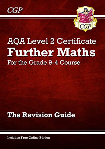Red revision guide cover for AQA Level 2 Further Maths course.