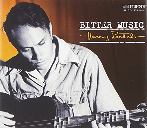 Album cover featuring Harry Partch playing a stringed instrument, with "Bitter Music" title.