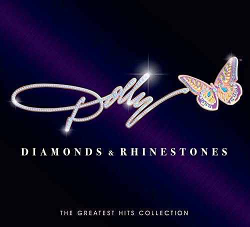 Dolly Parton album cover with sparkling script and a butterfly.