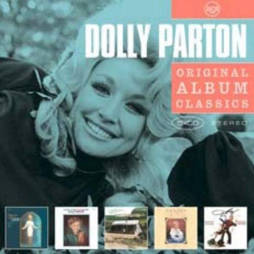 Dolly Parton Original Album Classics CD box set cover with five album thumbnails below.