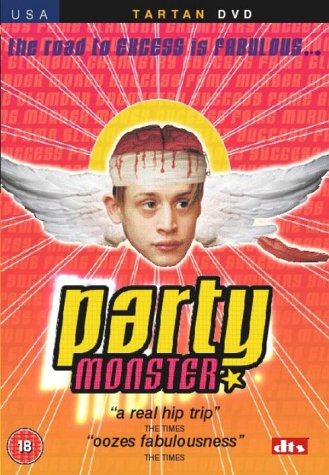 DVD cover for “Party Monster” featuring a man with wings and a halo.