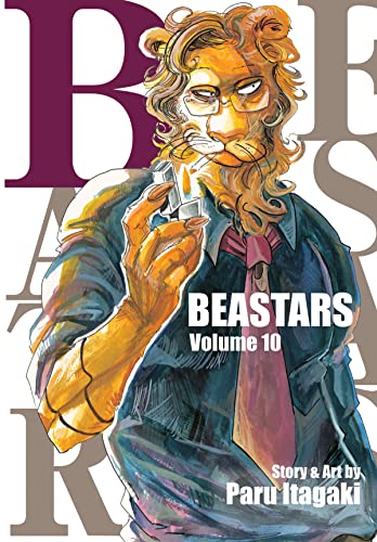 Manga cover featuring an anthropomorphic lion wearing glasses and a tie lighting a lighter.