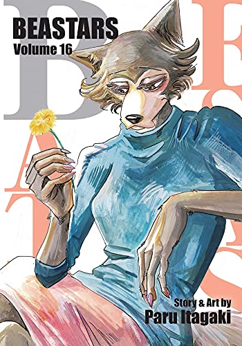 BEASTARS Volume 16 manga cover featuring a wolf character holding a flower.
