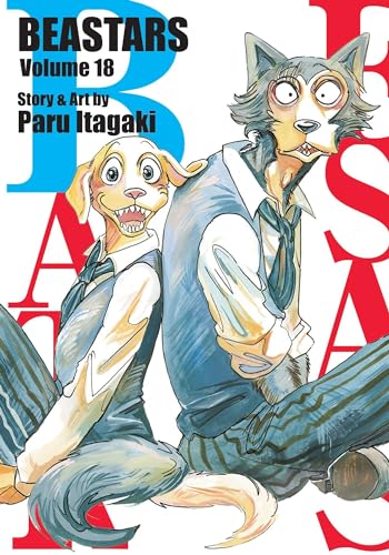 Manga cover featuring two anthropomorphic wolf characters sitting back-to-back against a large lettered background.