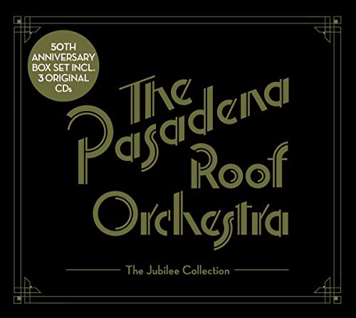 Black album cover with gold text and decorative border, featuring "The Pasadena Roof Orchestra".