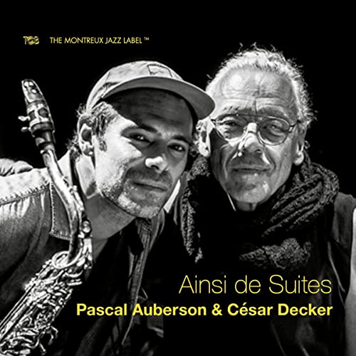 Black and white portrait of two musicians, Pascal Auberson & Cesar Decker.