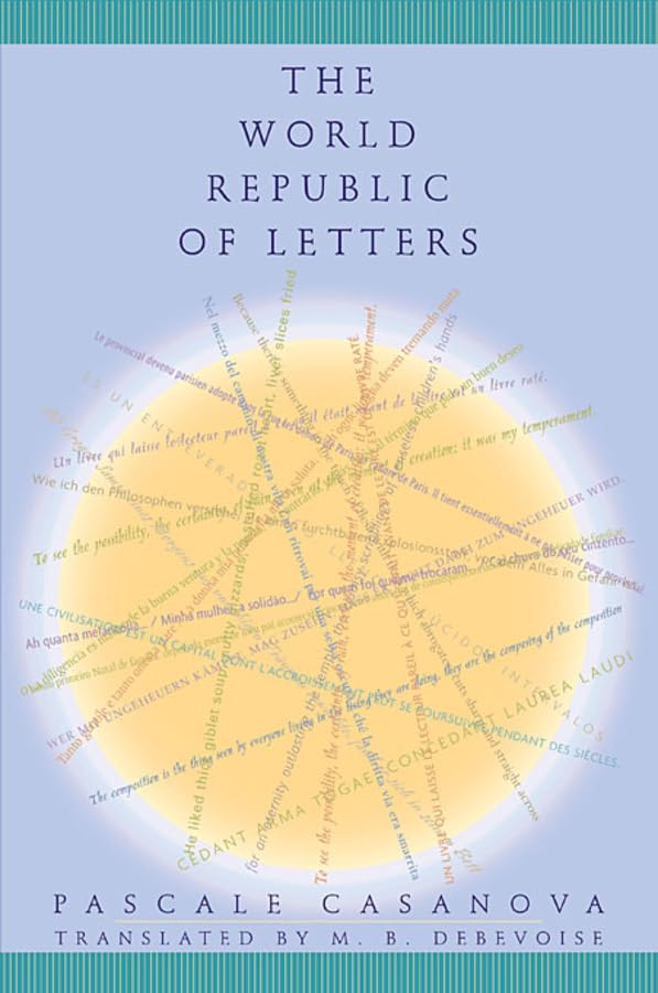 Book cover: "The World Republic of Letters" with text-filled globe image.