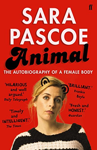 Book cover featuring Sara Pascoe with hand-drawn bear ears on a bright red background.