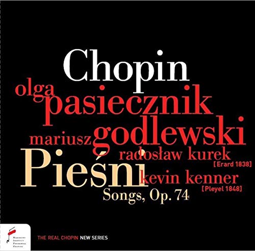 CD cover with names and “Chopin: Piesni Songs, Op.74” in red text on black.
