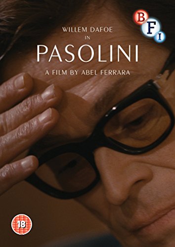 Close-up of Willem Dafoe wearing glasses with his hand on his forehead, DVD cover.