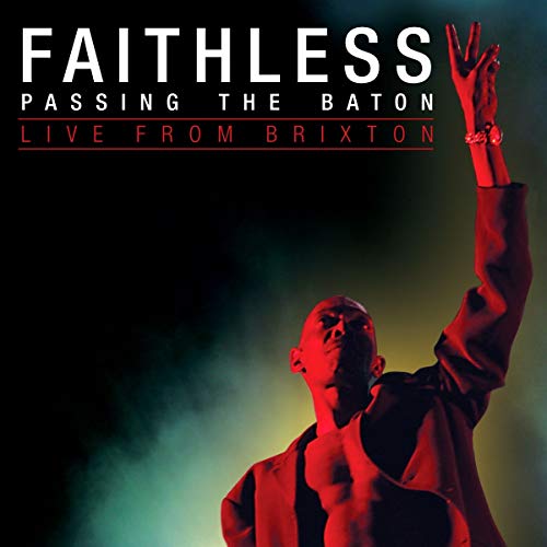Faithless “Passing The Baton” DVD cover featuring a performer with raised arm.