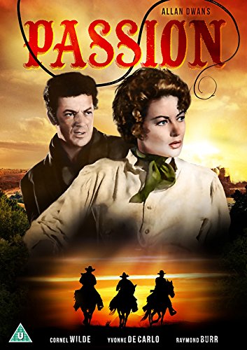 DVD cover art for the film Passion featuring Cornel Wilde and Yvonne De Carlo.