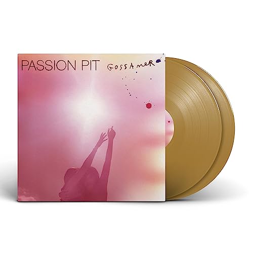 Passion Pit Gossamer album cover with two gold vinyl records displayed next to it.