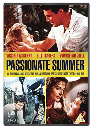 "DVD cover for 'Passionate Summer' showing romantic scenes and actors' names."
