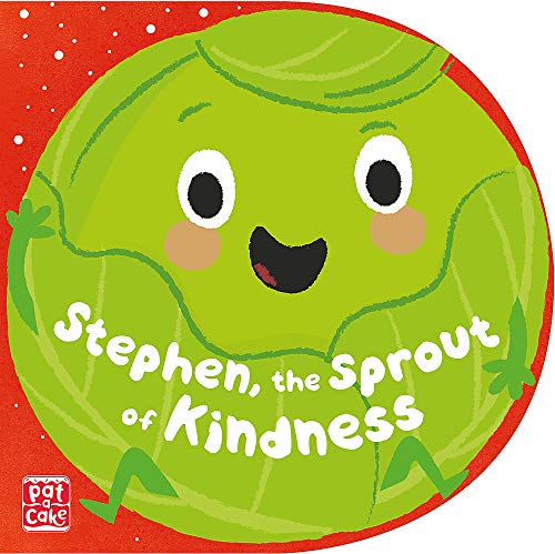 Smiling green sprout with face and text, children’s book cover.
