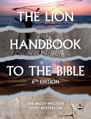 Book cover: "The Lion Handbook to the Bible," 6th Edition, with layered imagery.