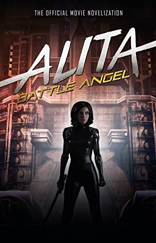 Book cover featuring Alita, a cyborg woman, in a futuristic city.