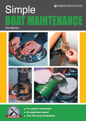 Book cover: "Simple Boat Maintenance" showing hands working on boat parts.