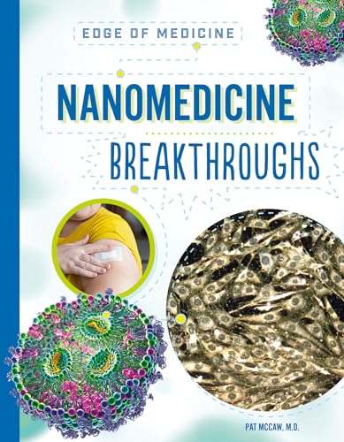 Book cover for "Nanomedicine Breakthroughs" featuring medical imagery and text.