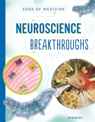 Book cover: "Neuroscience Breakthroughs" with brain imagery and microscopic views.