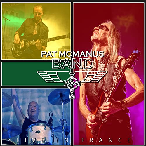 CD cover for Pat McManus Band’s "Live In France" featuring band members performing.