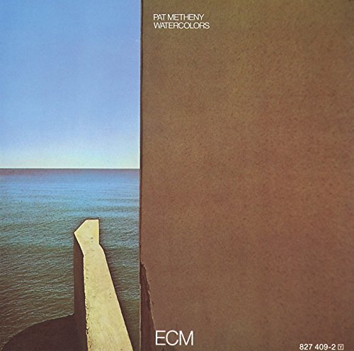 Pat Metheny’s “Watercolors” CD cover with ocean view and beige wall.