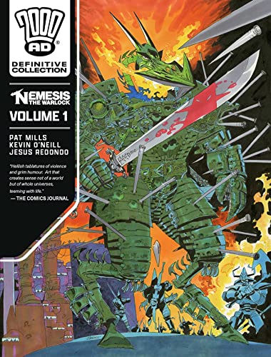 Comic book cover featuring a green, spiked alien warrior figure.
