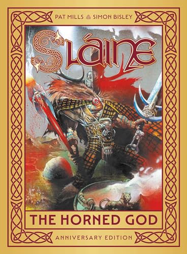 Graphic novel cover featuring a horned warrior holding a spear within a Celtic border.