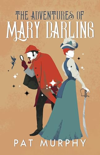 Book cover: illustrated man with magnifying glass, woman with sword, fairy.