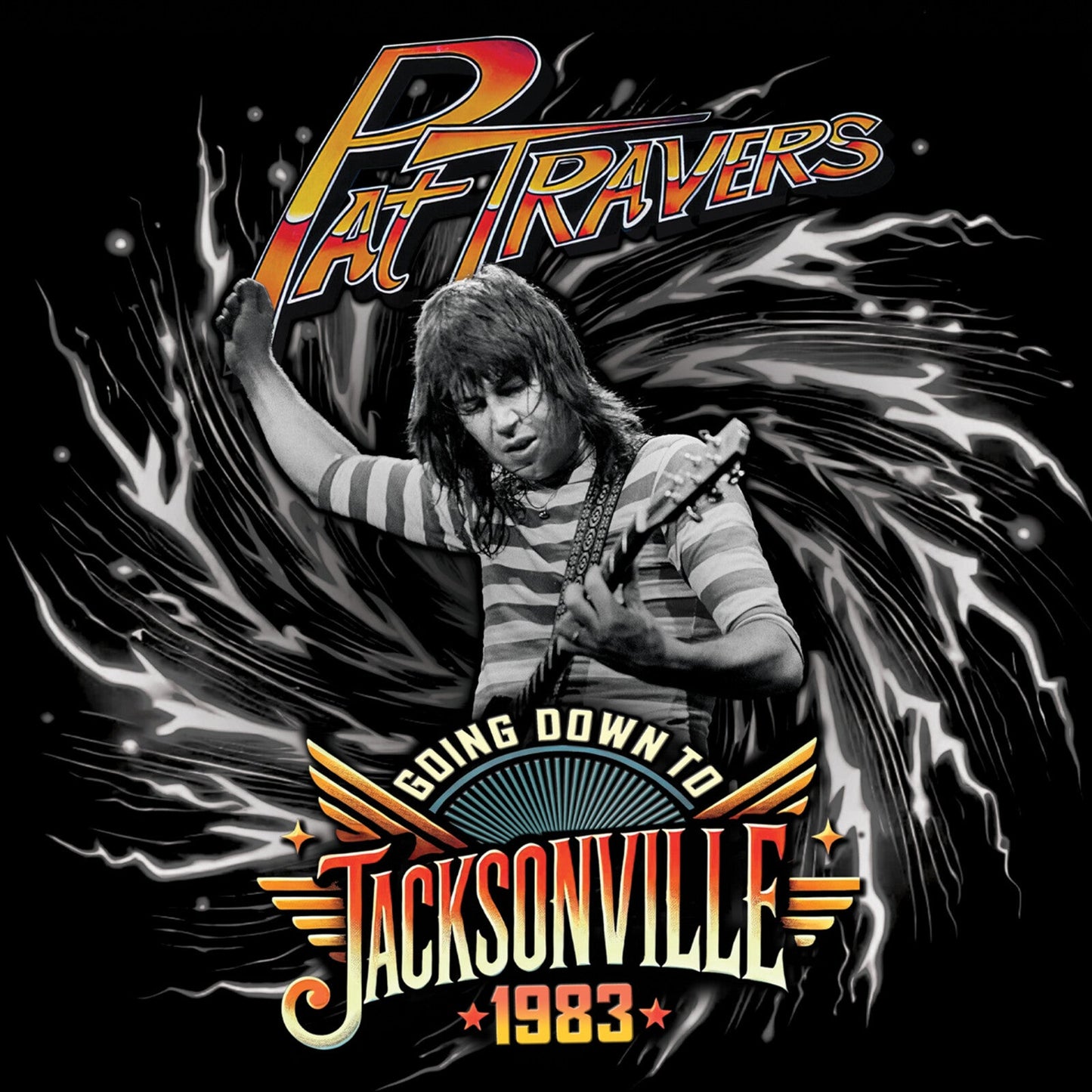 Pat Travers album cover, "Going Down To Jacksonville," featuring a guitarist.