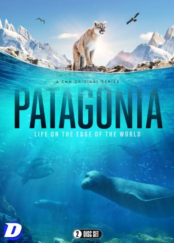DVD cover for "Patagonia" featuring a puma, mountains, and underwater life.