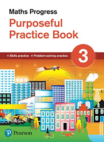 Maths Progress Book 3 cover with cityscape illustration and red number three.