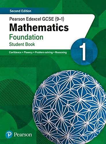 Pearson Edexcel GCSE Mathematics Foundation Student Book 1 cover with a geometric blue sphere.