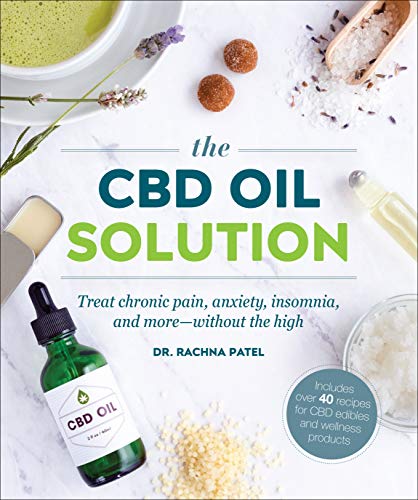 Book cover with CBD oil bottle, flowers, and herbal ingredients.
