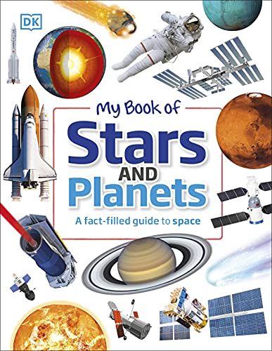 Book cover with images of planets, spacecraft, and an astronaut.