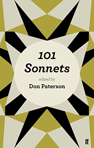 Book cover: "101 Sonnets" with geometric yellow and black design.