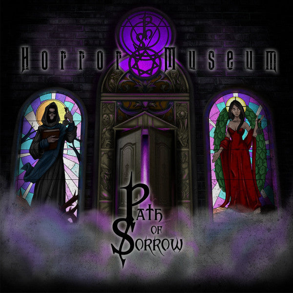 CD cover: gothic cathedral illustration with figures in stained glass windows.