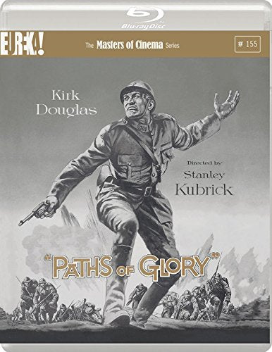 Paths of Glory" Blu-ray cover featuring Kirk Douglas in a military uniform.