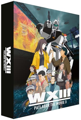 “Patlabor The Movie 3” Blu-ray case featuring robots, people, and fiery artwork.
