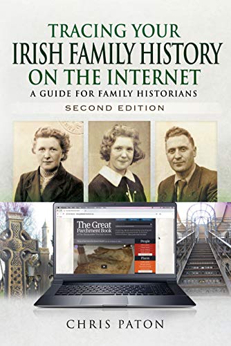 Book cover featuring vintage photos, a laptop, and Irish landmarks.