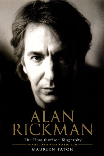 Book cover with black and white photo of Alan Rickman and gold text.