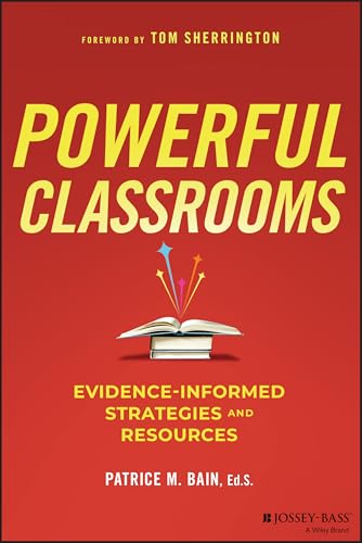 Book cover: "Powerful Classrooms" with an open book and colorful rays.