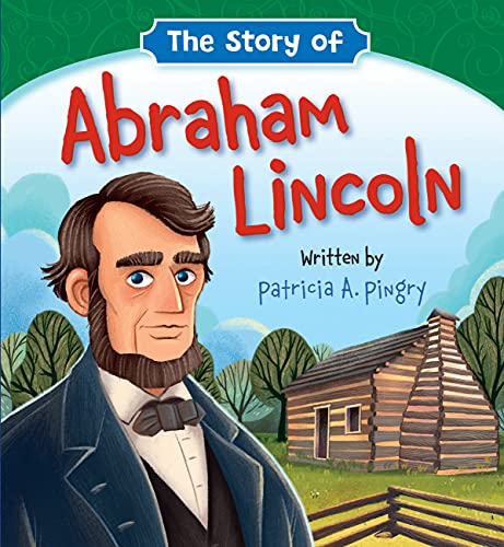 Book cover featuring Abraham Lincoln and a log cabin illustration.