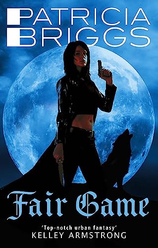 Book cover: woman with gun, full moon, and wolf silhouette.