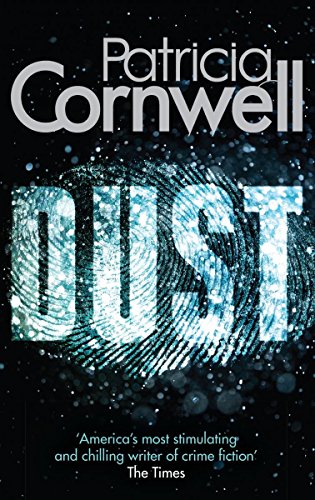 Book cover for Dust by Patricia Cornwell featuring a fingerprint against a dark background.